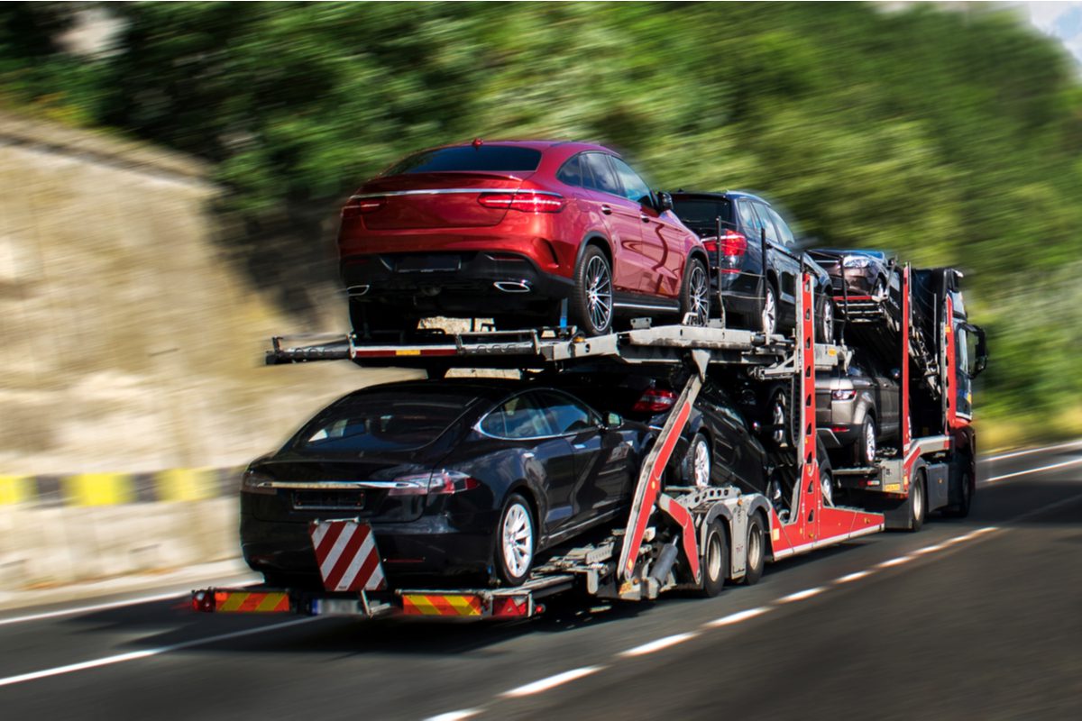 cars on car carrier