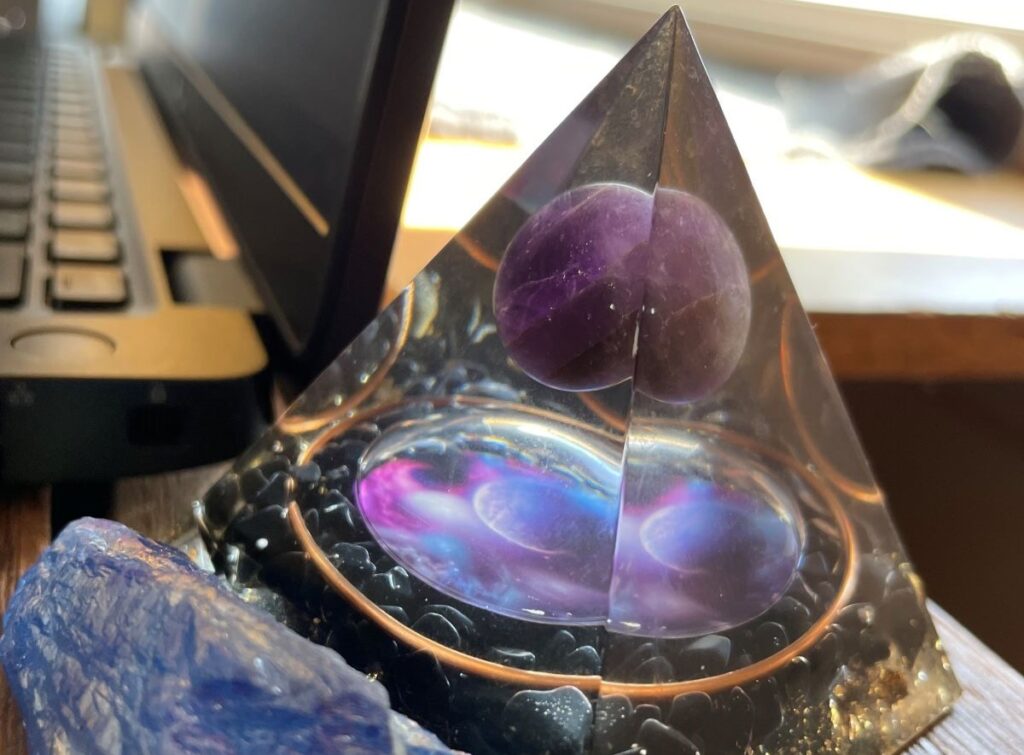 Orgone pyramid used to create calm and a peaceful home