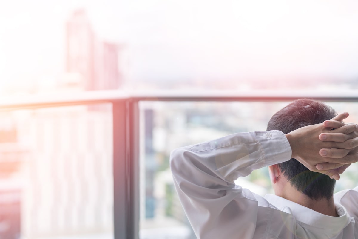 relaxing on balcony