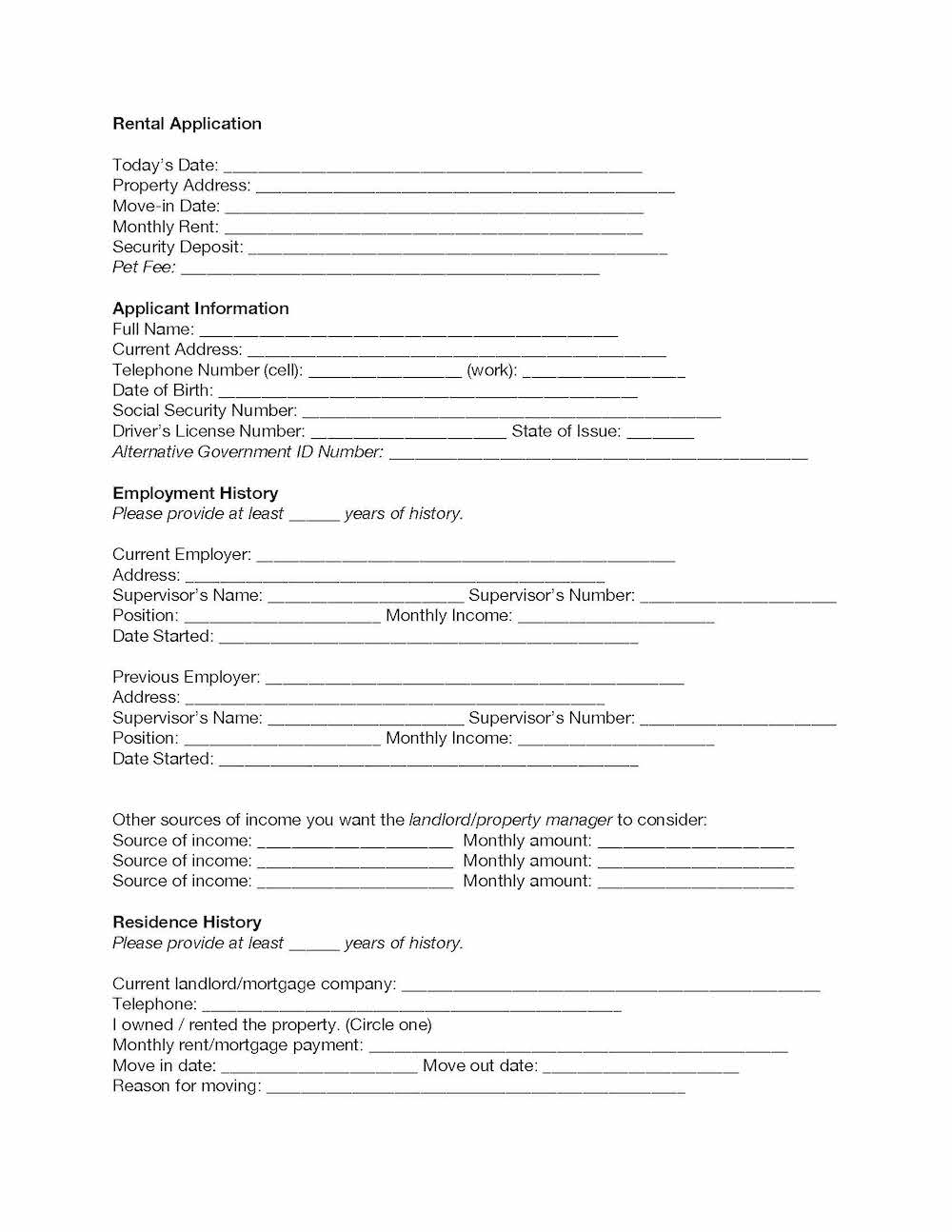 sample rental application form #1, how to fill out an apartment applciation