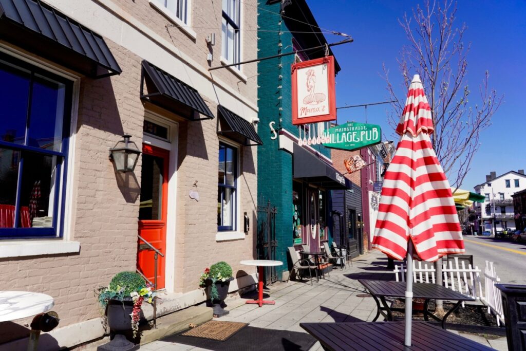 A clear day in Covington, KY, just across the river from Cincinnati