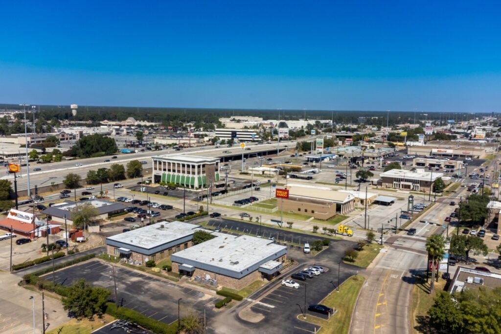 Drone view of a sunny day in Humble, Texas