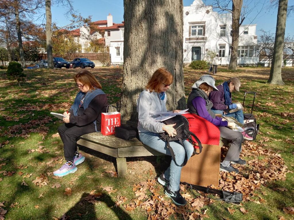 NYC Urban Sketchers member having a day of sketching outdoors
